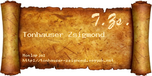 Tonhauser Zsigmond névjegykártya