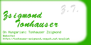 zsigmond tonhauser business card